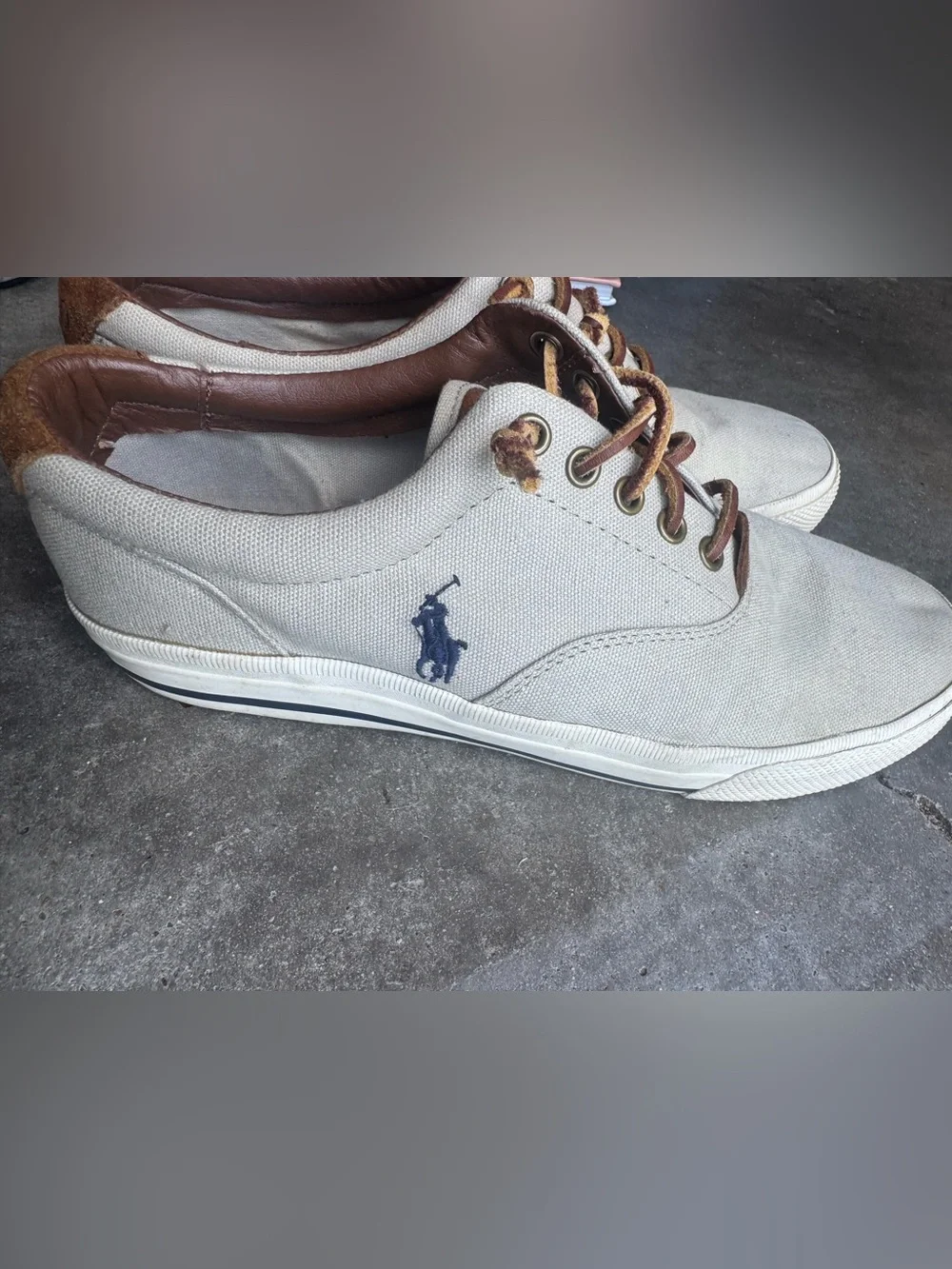 Polo by Ralph Lauren Men’s Canvas Low-Top Sneakers in Light Gray